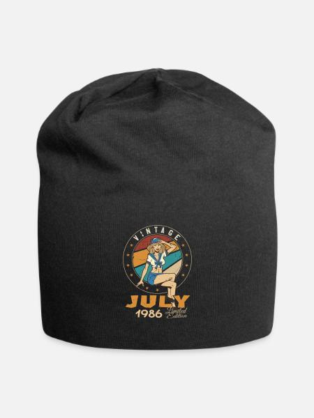 Juli 1986 Juli Geburtstagsgeschenk Juli 1986 - Jersey-Beanie - Schwarz