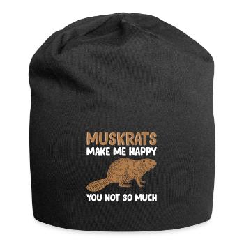 Retro muskrat - Jersey Beanie - black - Front