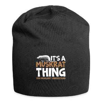 Retro muskrat - Jersey Beanie - black - Front