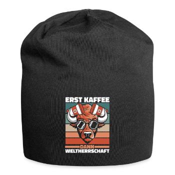 Bison Büffel Kaffee - Jersey-Beanie - Schwarz - Vorne