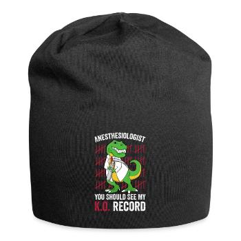 Anästhesist Siehe meine K.O. Akte Anästhesiologie - Jersey-Beanie - Schwarz - Vorne