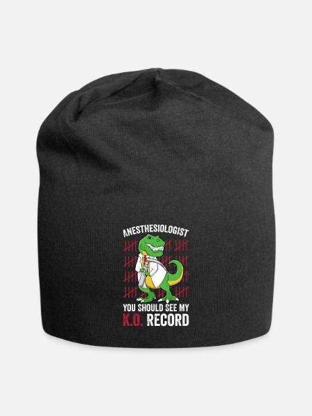Anästhesist Siehe meine K.O. Akte Anästhesiologie - Jersey-Beanie - Schwarz