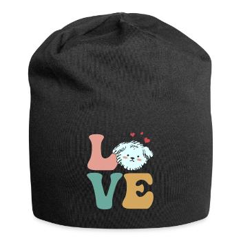 Bichon Frise Hund - Jersey-Beanie - Schwarz - Vorne