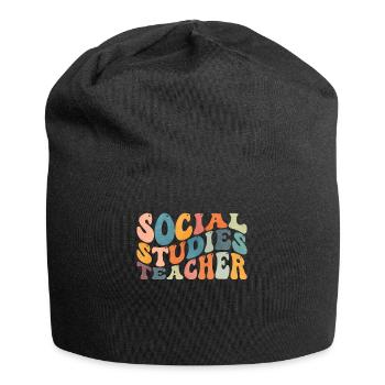Groovy Social Studies Teacher History Lesson - Jersey Beanie - black - Front