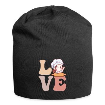 Bread baker Baking bread - Jersey Beanie - black - Front