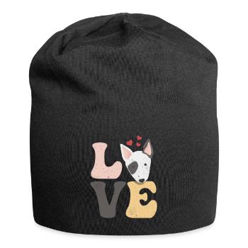 Bull Terrier Hund - Jersey-Beanie - Schwarz - Vorne