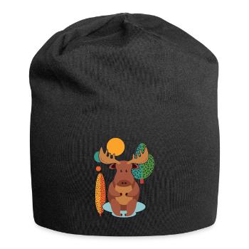 Elch Niedlich - Jersey-Beanie - Schwarz - Vorne
