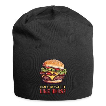 Können Sie das wie diesen Cheeseburger machen - Jersey-Beanie - Schwarz - Vorne