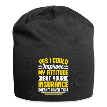 Funny insurance broker - Jersey Beanie - black - Front