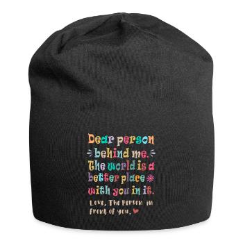 Liebe Person hinter mir - Jersey-Beanie - Schwarz - Vorne