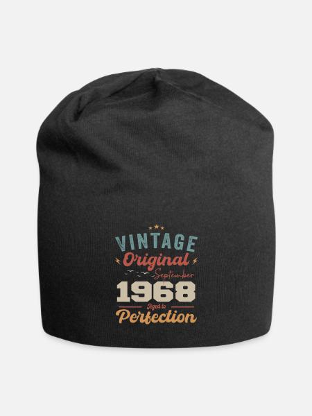 September 1968 Jubiläum 1968 September Geschenk - Jersey-Beanie - Schwarz