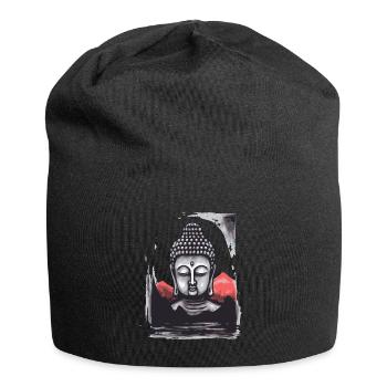 Japan Rote Sonne: Ein ruhender Buddha - Jersey-Beanie - Schwarz - Vorne