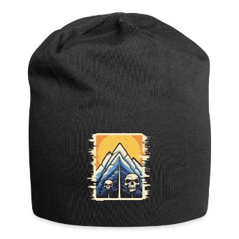 Japanese Mountains Nature: Horror Tarot Skull - Jersey Beanie - black - Front