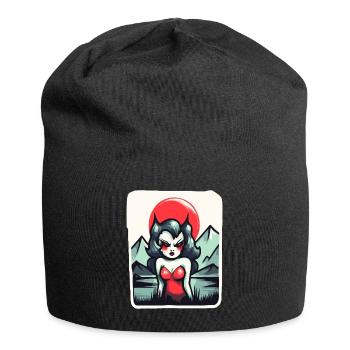 Japans Rote Sonne: Die Berg-Hexe - Jersey-Beanie - Schwarz - Vorne