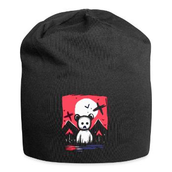 Japan's rote Sonne: Ein seltsamer Spielzeug-Bär - Jersey-Beanie - Schwarz - Vorne