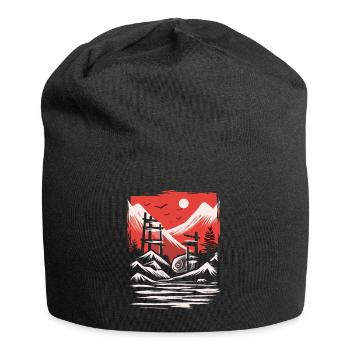 Le soleil rouge du Japon : le temple de la sardine - Bonnet en jersey - noir - Devant