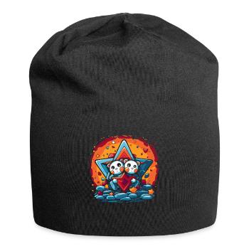 Zwei liebevolle Bären - Jersey-Beanie - Schwarz - Vorne