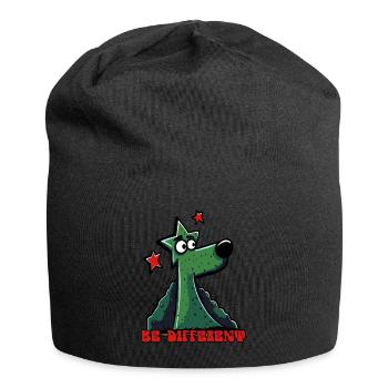Be Different: Funny-Looking Star Dog - Jersey Beanie - black - Front