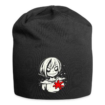 Cute Anime Tomboy Girl - Jersey Beanie - black - Front