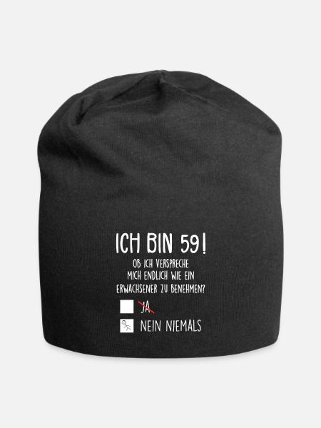 Ich Bin 59! - 59. Geburtstag 59 - Jersey-Beanie - Schwarz