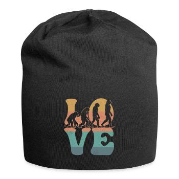 Charles Darwin Theory of Evolution LOVE - Jersey Beanie - black - Front