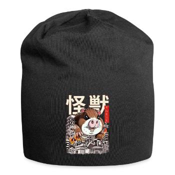 Kaiju Guinea Pig Japanese Anime Monster Nage - Jersey Beanie - black - Front