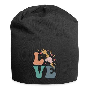 Electrician Line fitter LOVE - Jersey Beanie - black - Front