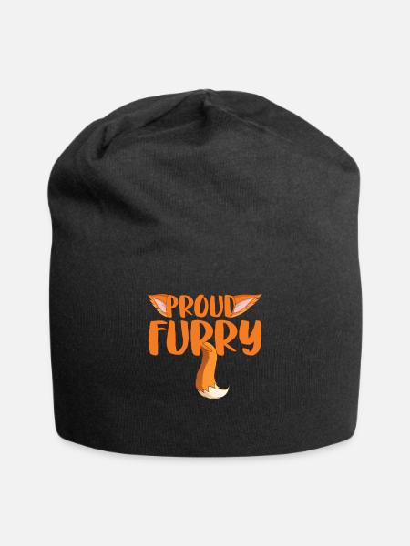 Furry Fandom Fursona Fursuit Fox - Bonnet en jersey - noir