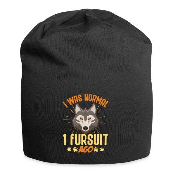 Furry Fandom Fursona Wolf - Jersey Beanie - black - Front