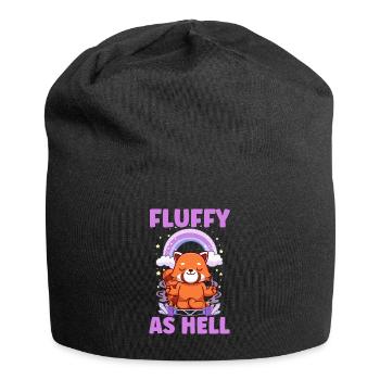 Furry Fandom Fursona Fursuit Fox - Jersey Beanie - black - Front