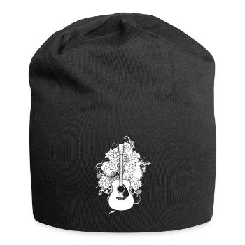 Fleurs de guitare acoustique - Bonnet en jersey - noir - Devant
