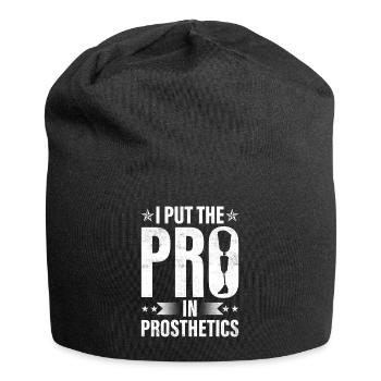 Funny prosthetic leg for amputees - Jersey Beanie - black - Front