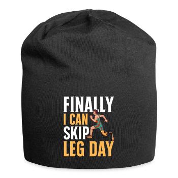 Funny prosthetic leg for amputees - Jersey Beanie - black - Front