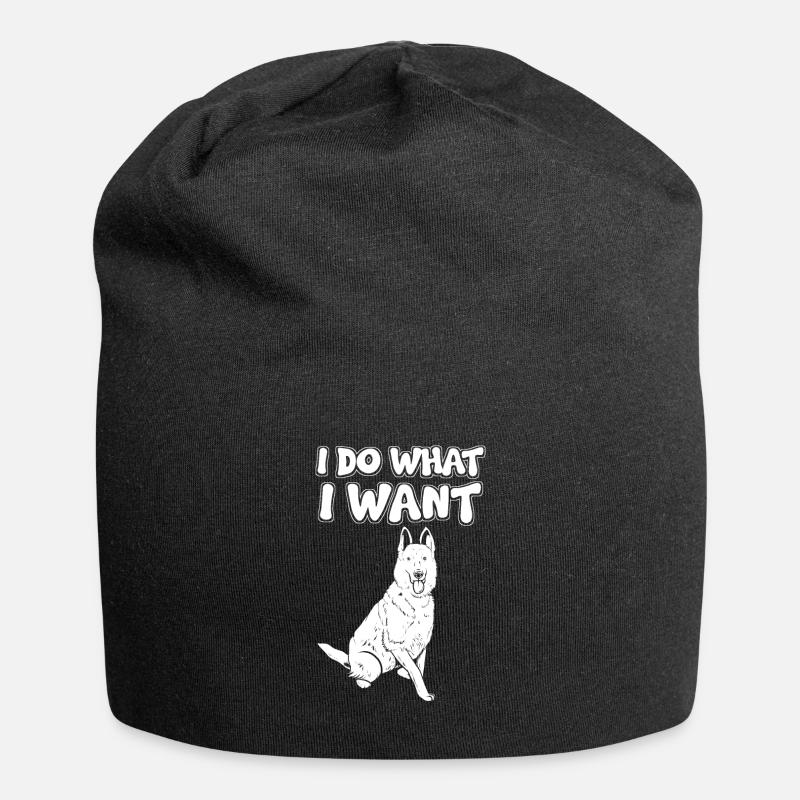 I don't care dog - Jersey Beanie - black