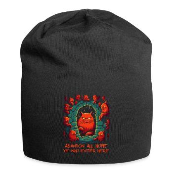 Abandon all hope in the cat's dungeon - Jersey Beanie - black - Front