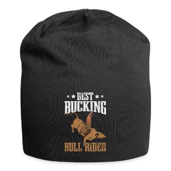 Stierreitender Cowboy - Jersey-Beanie - Schwarz - Vorne