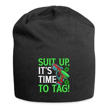 Lustiger Laser Tag Spieler - Jersey-Beanie - Schwarz - Vorne