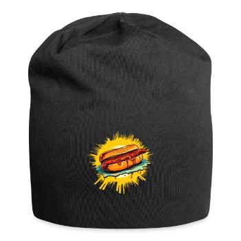 L’auréole de la puissante saucisse dans un petit pain - Bonnet en jersey - noir - Devant