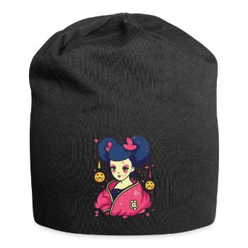 Cartoon Manga Anime: Die alberne Geisha - Jersey-Beanie - Schwarz - Vorne