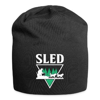 Mushing Dog Sledding Musher - Jersey Beanie - black - Front