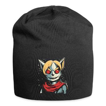 Cartoon Anime Manga: Sinister Cat Girl - Jersey Beanie - black - Front