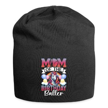 Baseball Player Mom Birthday Girl - Jersey Beanie - black - Front