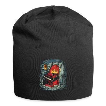 The Dungeon of Hell and a Piano - Jersey Beanie - black - Front