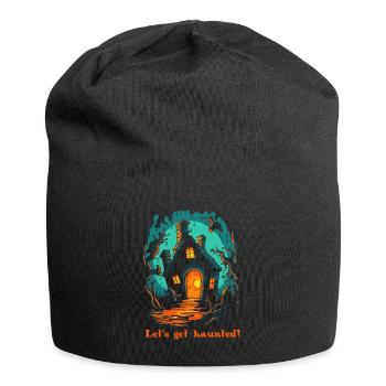 Une cabane hantée dans les bois pour Halloween - Bonnet en jersey - noir - Devant