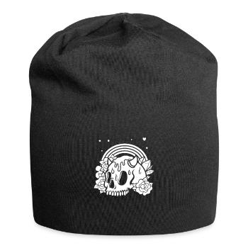 Gothic Schädel - Jersey-Beanie - Schwarz - Vorne