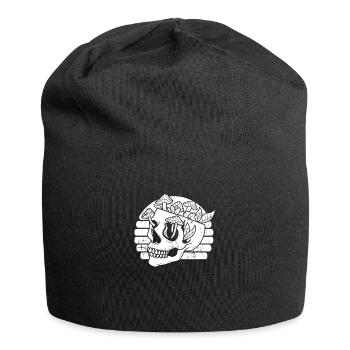 Gothic Schädel - Jersey-Beanie - Schwarz - Vorne