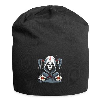 Le pouvoir des fleurs de la Faucheuse de dessin animé - Bonnet en jersey - noir - Devant