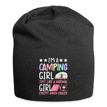 Femme Camper Camping-car Camping - Bonnet en jersey - noir - Devant
