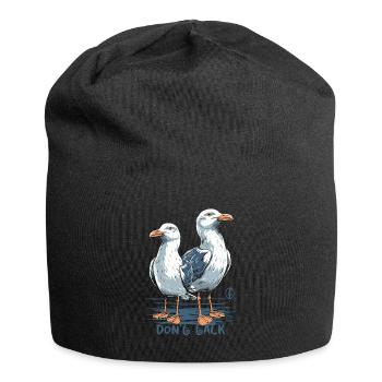Nicht sprechen, Möwen - Jersey-Beanie - Schwarz - Vorne