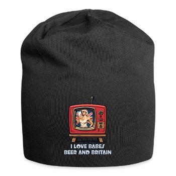 J’adore les filles, la bière et le Royaume-Uni - Bonnet en jersey - noir - Devant